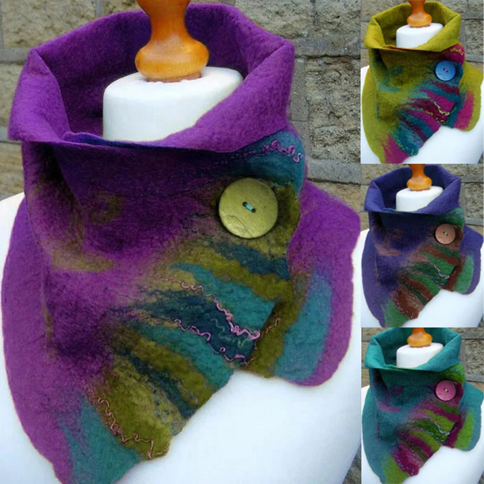 

Fashion Scarf Women Casual Printing Scarf Fashion Retro Multi-Purpose Shawl Button Scarf 2020 аѬ женские
